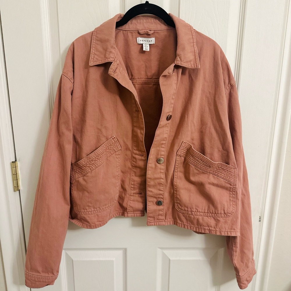 TopShop Blush Jean Jacket Large 12